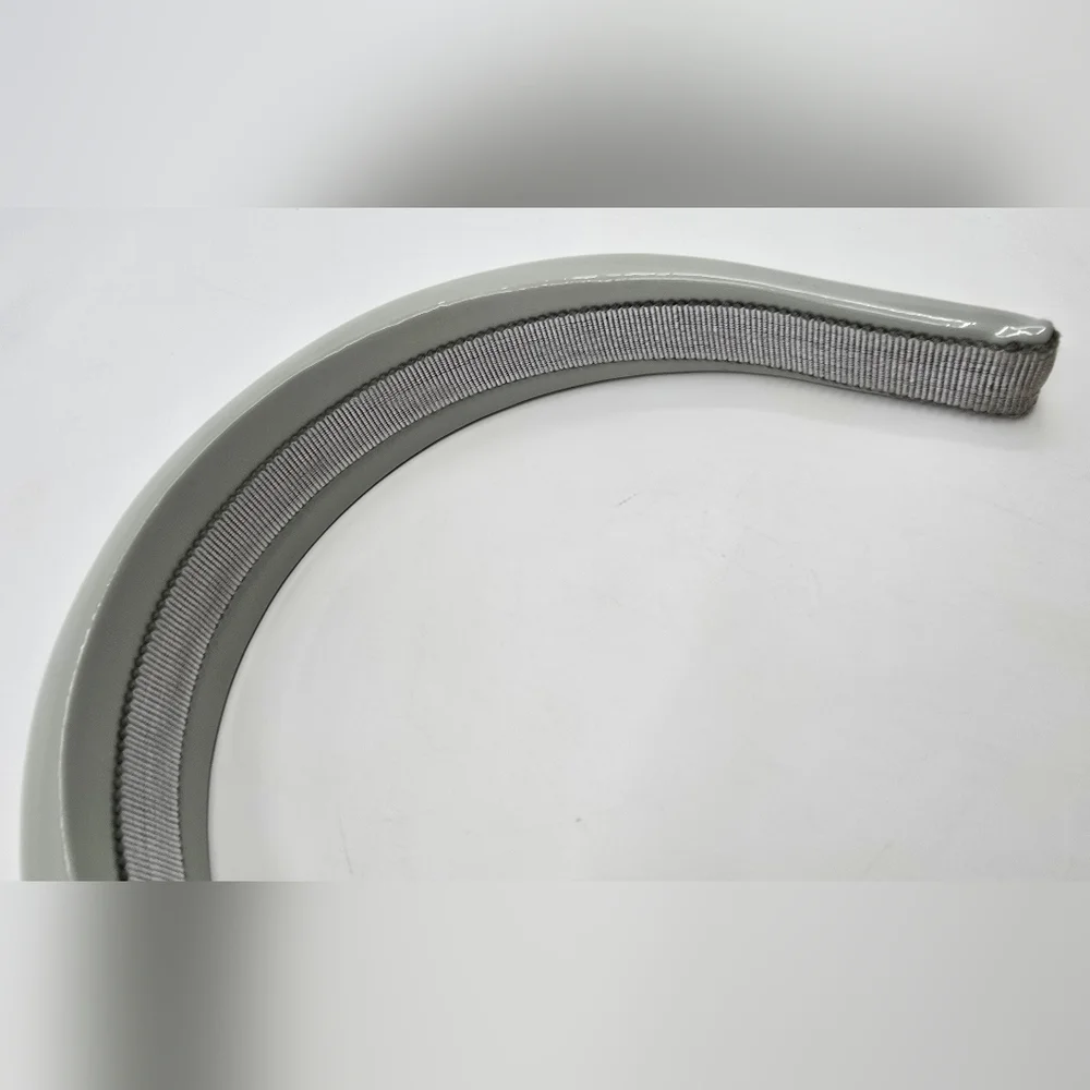Miu Miu Gray Patent Logo Headband